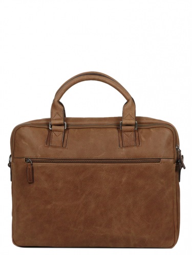 Gerard Henon 7181 - CUIR DE VACHETTE - MARRON vintage porte doucuments 15" sac-business