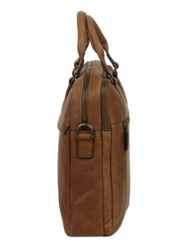 Gerard Henon 7181 - CUIR DE VACHETTE - MARRON vintage porte doucuments 15" sac-business