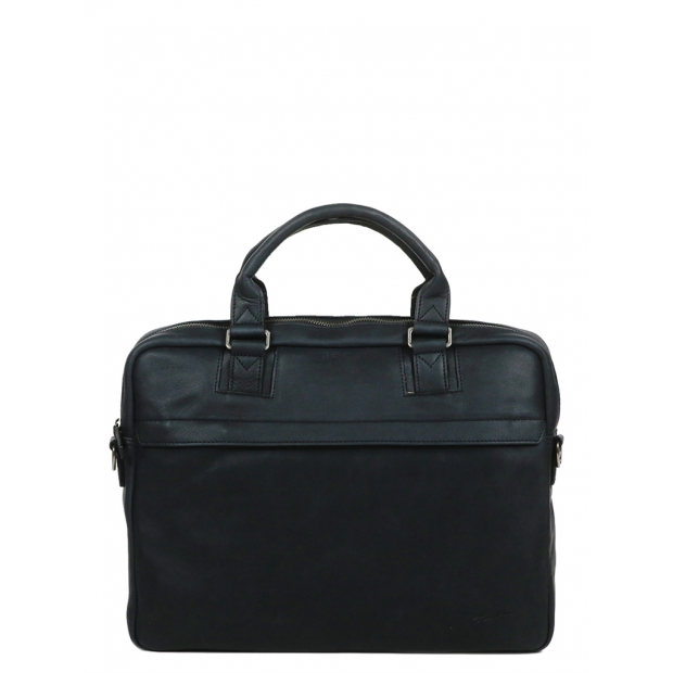 Gerard Henon 7181 - CUIR DE VACHETTE - NOIR vintage porte doucuments 15" sac-business