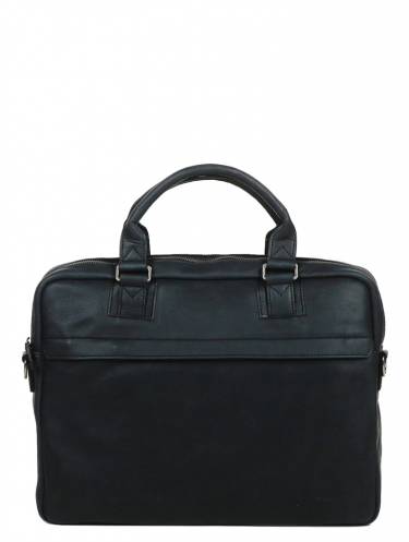 Gerard Henon 7181 - CUIR DE VACHETTE - NOIR vintage porte doucuments 15" sac-business