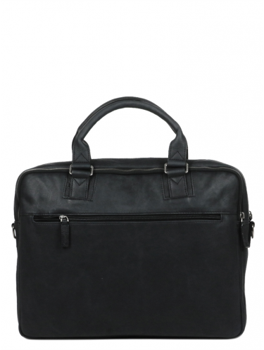 Gerard Henon 7181 - CUIR DE VACHETTE - NOIR vintage porte doucuments 15" sac-business
