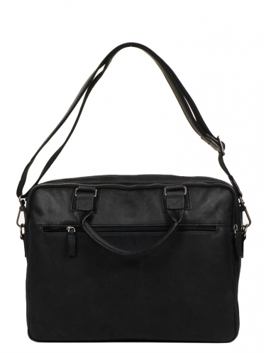 Gerard Henon 7181 - CUIR DE VACHETTE - NOIR vintage porte doucuments 15" sac-business