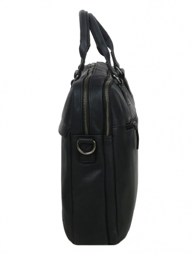Gerard Henon 7181 - CUIR DE VACHETTE - NOIR vintage porte doucuments 15" sac-business