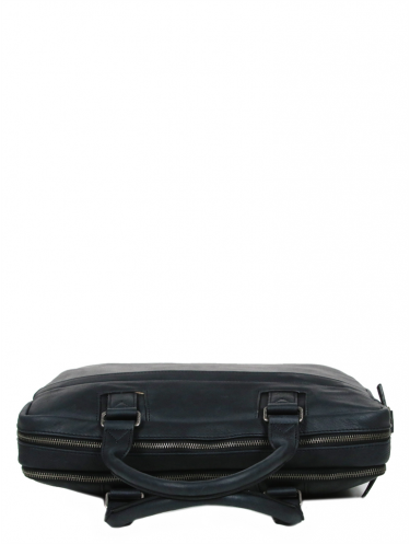 Gerard Henon 7181 - CUIR DE VACHETTE - NOIR vintage porte doucuments 15" sac-business