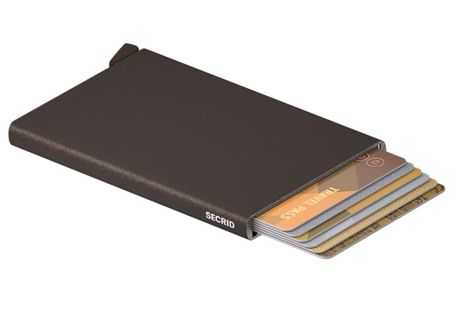 Secrid CP - ALUMINIUM - BROWN secrid cardprotector porte carte porte cartes