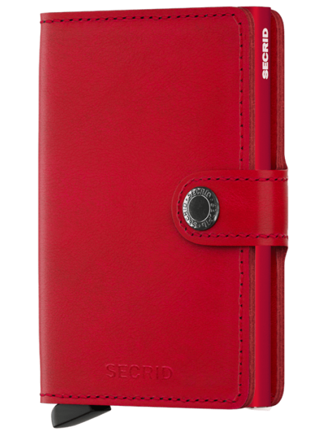 Secrid M - CUIR DE VACHETTE - ROUGE porte cartes miniwallet original porte-cartes