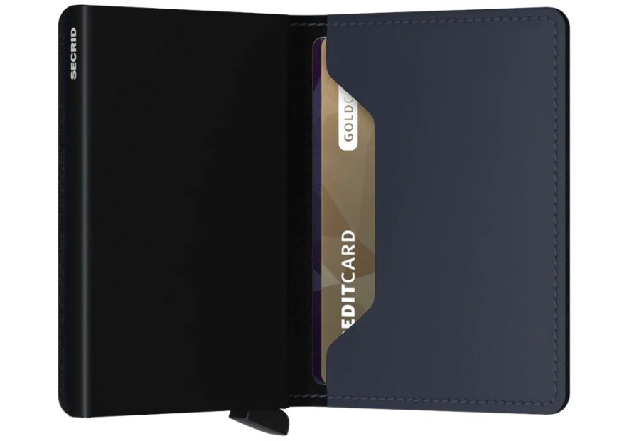 Secrid SM - ALUMINIUM/CUIR - NIGHT BLEU porte cartes slimwallet sm p.cartes credit