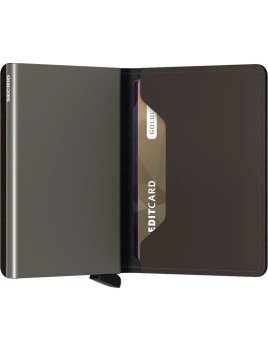 Secrid SM - ALUMINIUM/CUIR - TRUFFE porte cartes slimwallet sm p.cartes credit
