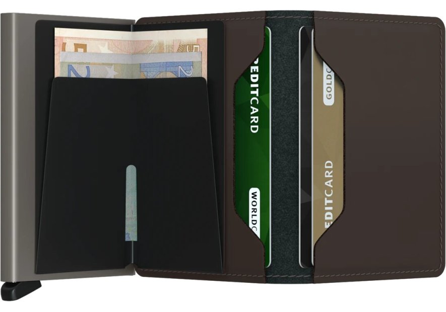 Secrid SM - ALUMINIUM/CUIR - TRUFFE porte cartes slimwallet sm p.cartes credit