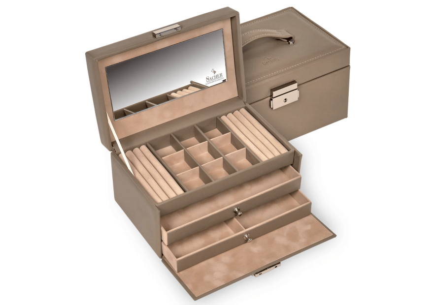 sacher 25.107 - CUIR DE VACHETTE - TAUP coffret bijoux sacher elly coffret bijoux