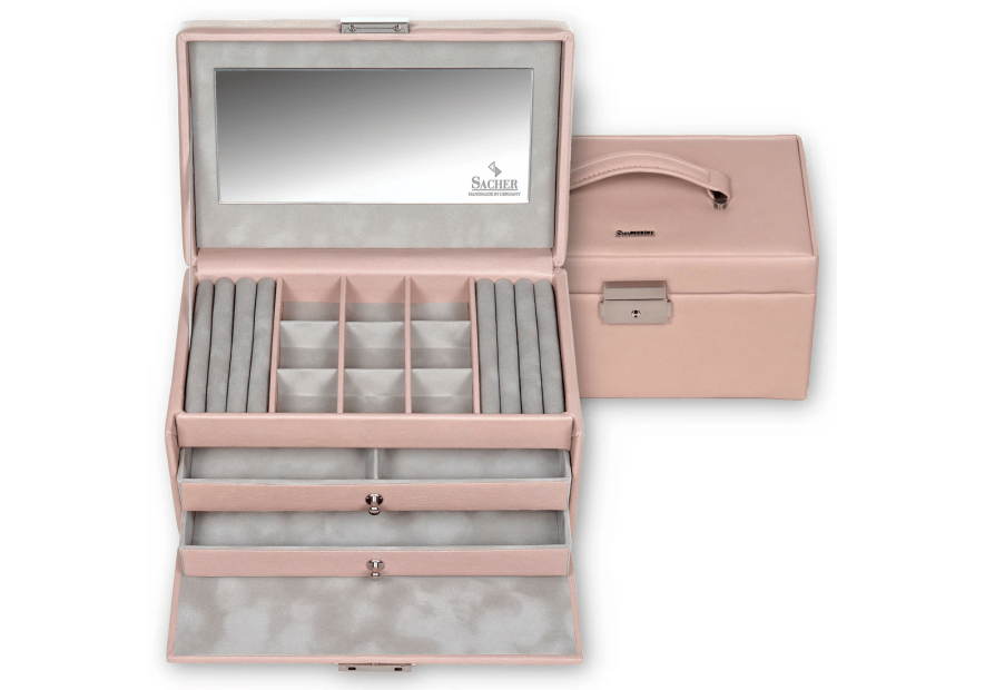 sacher 25.107 - CUIR DE VACHETTE - ROSÉ coffret bijoux sacher elly coffret bijoux