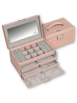 sacher 25.107 - CUIR DE VACHETTE - ROSÉ coffret bijoux sacher elly coffret bijoux