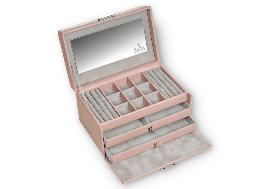 sacher 25.107 - CUIR DE VACHETTE - ROSÉ coffret bijoux sacher elly coffret bijoux