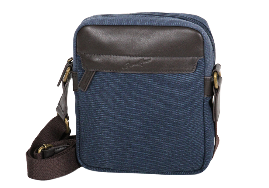 Gerard Henon 22353 - COTON ET CUIR - MARINE Safari sac Homme M