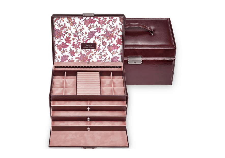 sacher 72.501 - POLYURÉTHANE - BORDEAUX coffret à bijoux xl jasmin florage coffret bijoux