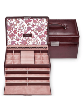 sacher 72.501 - POLYURÉTHANE - BORDEAUX coffret à bijoux xl jasmin florage coffret bijoux