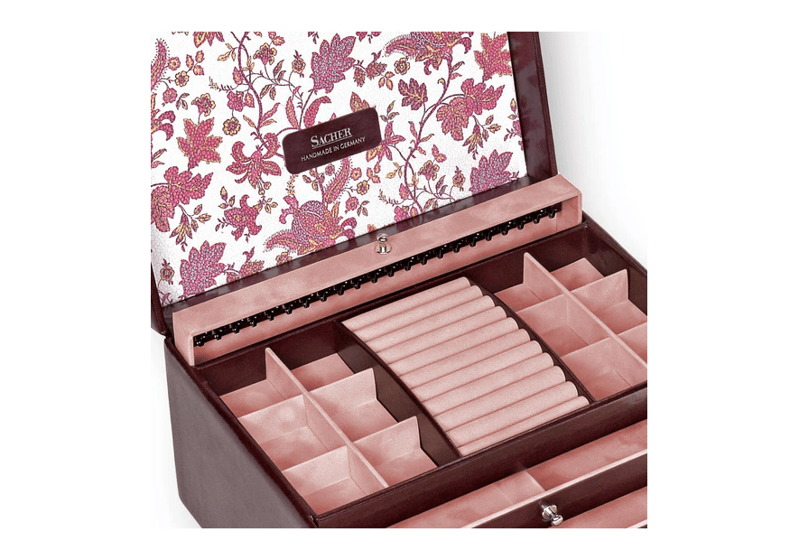 sacher 72.501 - POLYURÉTHANE - BORDEAUX coffret à bijoux xl jasmin florage coffret bijoux