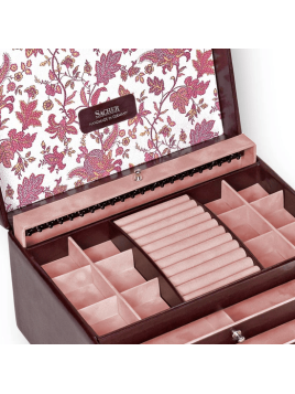 sacher 72.501 - POLYURÉTHANE - BORDEAUX coffret à bijoux xl jasmin florage coffret bijoux