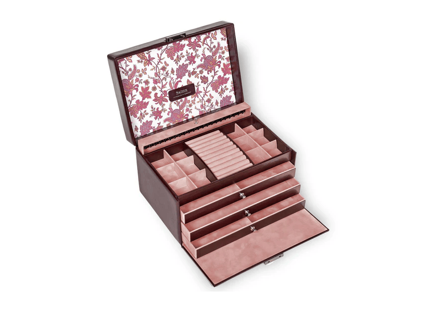 sacher 72.501 - POLYURÉTHANE - BORDEAUX coffret à bijoux xl jasmin florage coffret bijoux