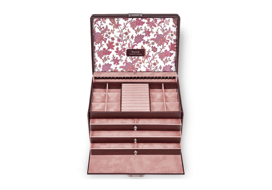 sacher 72.501 - POLYURÉTHANE - BORDEAUX coffret à bijoux xl jasmin florage coffret bijoux