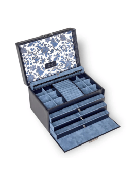 sacher 72.501 - CUIR DE VACHETTE - NAVY coffret à bijoux xl jasmin florage coffret bijoux