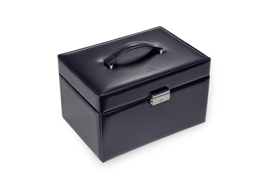 sacher 72.501 - CUIR DE VACHETTE - NAVY coffret à bijoux xl jasmin florage coffret bijoux