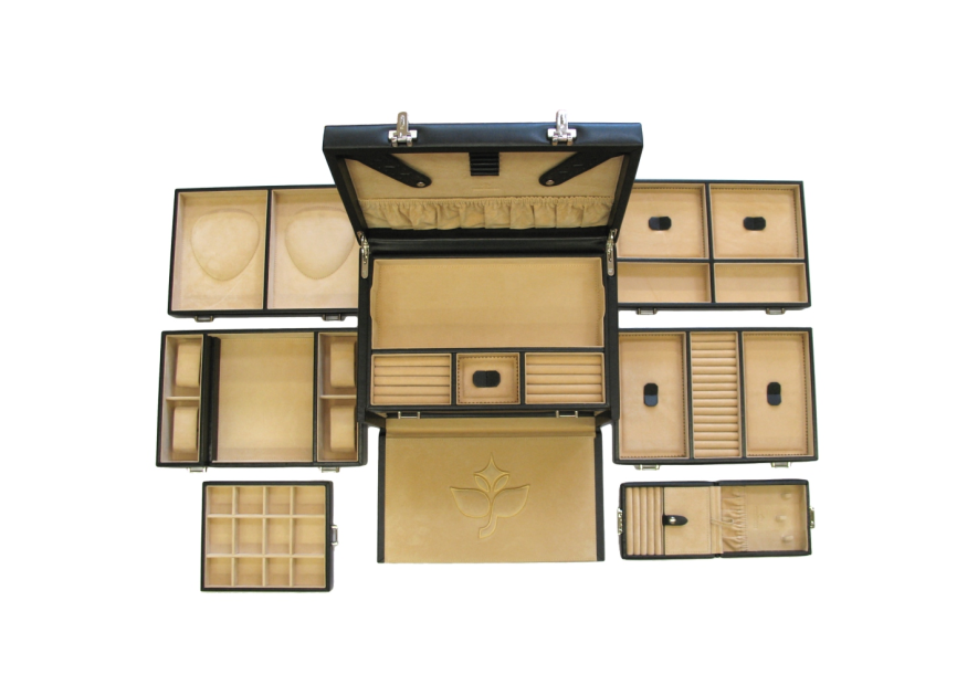 sacher 3216 - CUIR DE VACHETTE - NOIR coffret bijoux luxe l sacher ambiance coffret bijoux