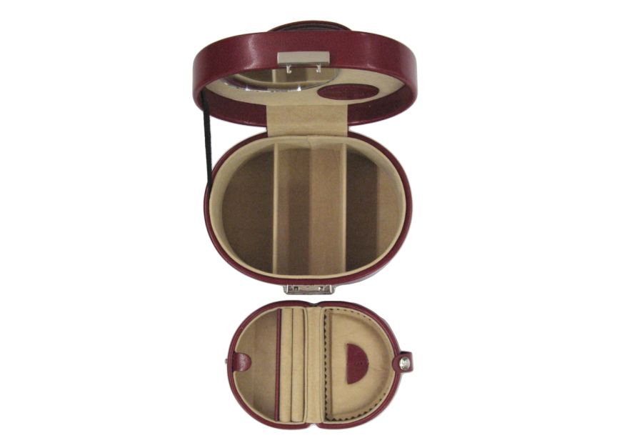 sacher 3675 - POLYURÉTHANE - ROUGE FONC coffret bijoux oval mini windrose coffret bijoux