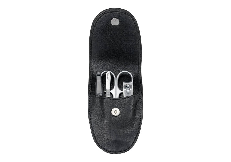 sacher 3104 - CUIR DE VACHETTE - NOIR trousse manucure windrose rabat pm trousse manucure