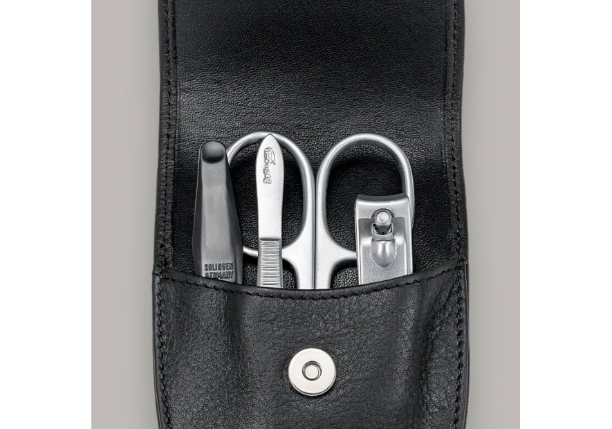 sacher 3104 - CUIR DE VACHETTE - NOIR trousse manucure windrose rabat pm trousse manucure