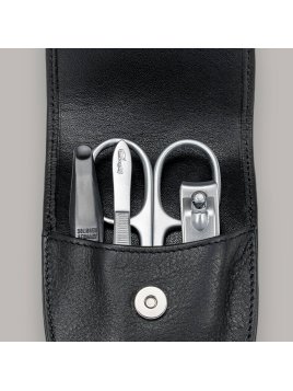 sacher 3104 - CUIR DE VACHETTE - NOIR trousse manucure windrose rabat pm trousse manucure