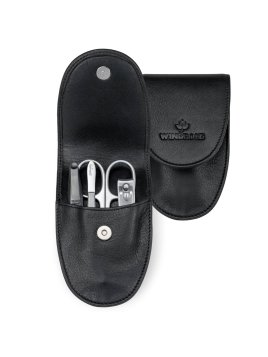 sacher 3104 - CUIR DE VACHETTE - NOIR trousse manucure windrose rabat pm trousse manucure