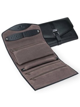 sacher 3108 - CUIR DE VACHETTE - NOIR trousse bijoux xxl windrose jewerellery roll trousse bijoux