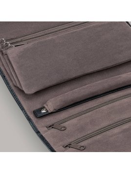 sacher 3108 - CUIR DE VACHETTE - NOIR trousse bijoux xxl windrose jewerellery roll trousse bijoux