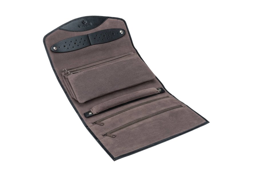 sacher 3108 - CUIR DE VACHETTE - NOIR trousse bijoux xxl windrose jewerellery roll trousse bijoux