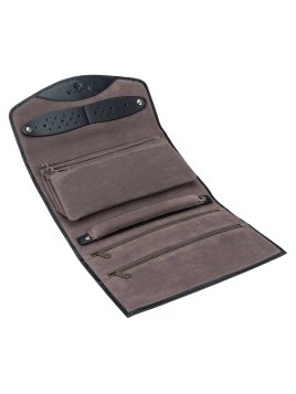 sacher 3108 - CUIR DE VACHETTE - NOIR trousse bijoux xxl windrose jewerellery roll trousse bijoux