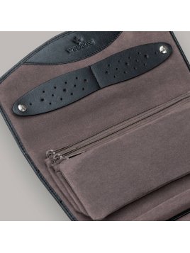 sacher 3108 - CUIR DE VACHETTE - NOIR trousse bijoux xxl windrose jewerellery roll trousse bijoux