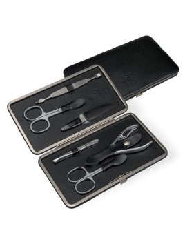 sacher 3238 - CUIR DE VACHETTE - NOIR trousse manucure 6 pièces windrose ambiance trousse manucure