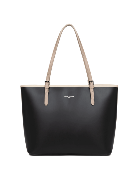 Lancaster 437-08 - CUIR DE VACHETTE - NOIR Constance - Grand Sac Cabas épaule shopping