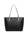 Lancaster 437-08 - CUIR DE VACHETTE - NOIR Constance - Grand Sac Cabas épaule sac-a-main-shopping-toile-ou-cuir