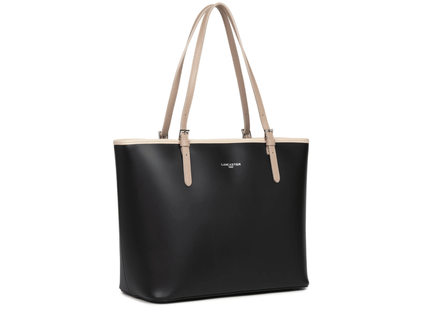 Lancaster 437-08 - CUIR DE VACHETTE - NOIR Constance - Grand Sac Cabas épaule shopping