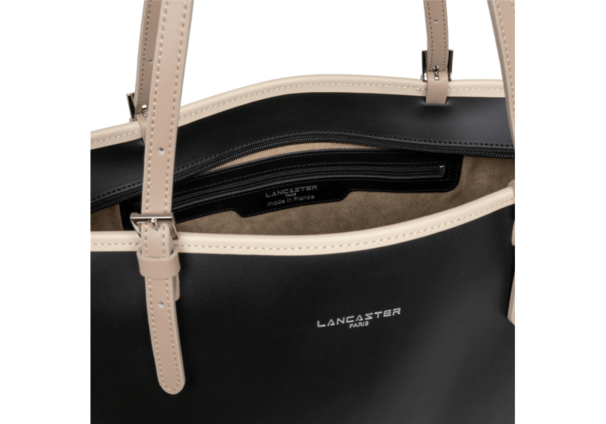 Lancaster 437-08 - CUIR DE VACHETTE - NOIR Constance - Grand Sac Cabas épaule shopping