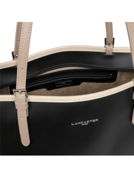 Lancaster 437-08 - CUIR DE VACHETTE - NOIR Constance - Grand Sac Cabas épaule shopping
