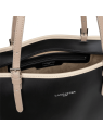 Lancaster 437-08 - CUIR DE VACHETTE - NOIR Constance - Grand Sac Cabas épaule sac-a-main-shopping-toile-ou-cuir