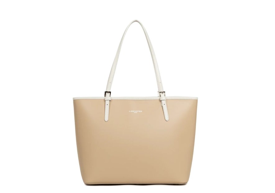 Lancaster 437-08 - CUIR DE VACHETTE - BEIG Constance - Grand Sac Cabas épaule shopping