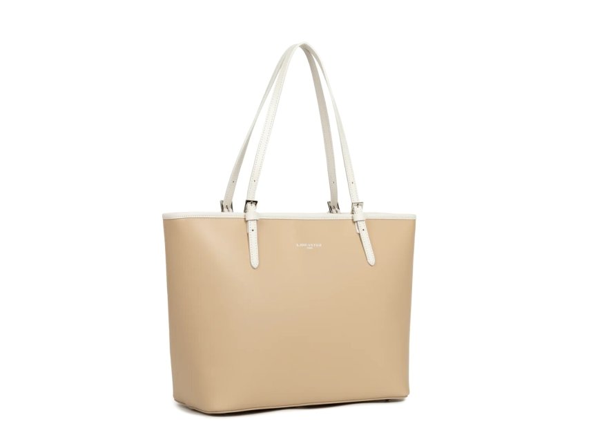 Lancaster 437-08 - CUIR DE VACHETTE - BEIG Constance - Grand Sac Cabas épaule shopping
