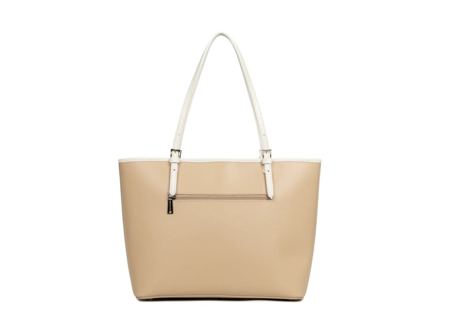 Lancaster 437-08 - CUIR DE VACHETTE - BEIG Constance - Grand Sac Cabas épaule shopping