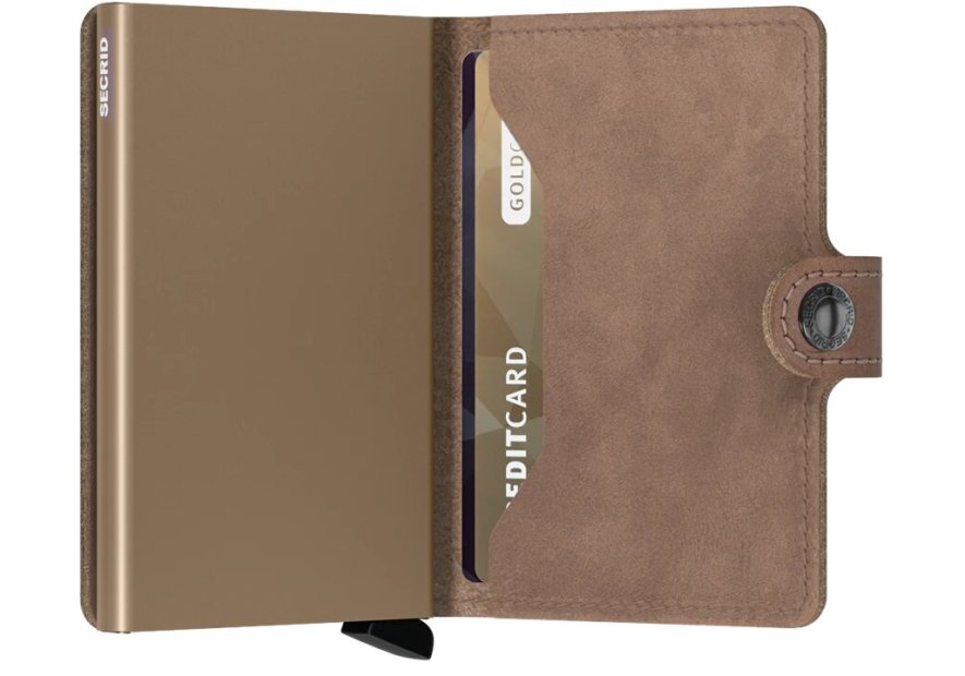 Secrid MV - CUIR DE VACHETTE - TAUPE porte cartes mini wallet vintage porte cartes