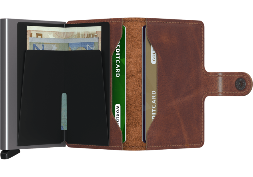 Secrid MV - CUIR DE VACHETTE - BROWN porte cartes mini wallet vintage porte cartes