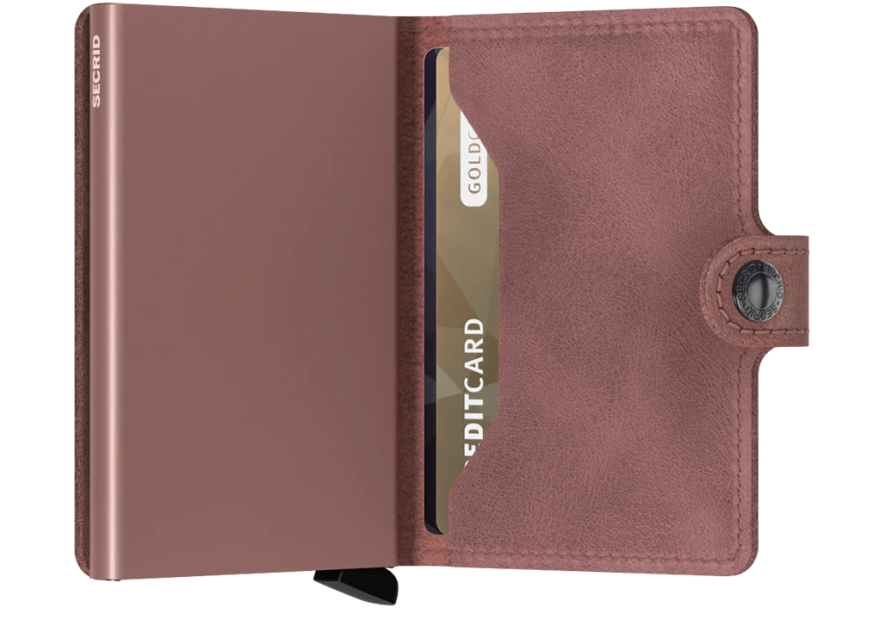 Secrid MV - CUIR DE VACHETTE - MAUVE porte cartes mini wallet vintage porte cartes